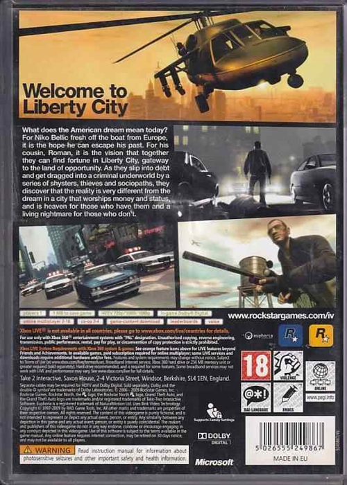 Grand Theft Auto IV - Classics - XBOX 360 (B Grade) (Genbrug)